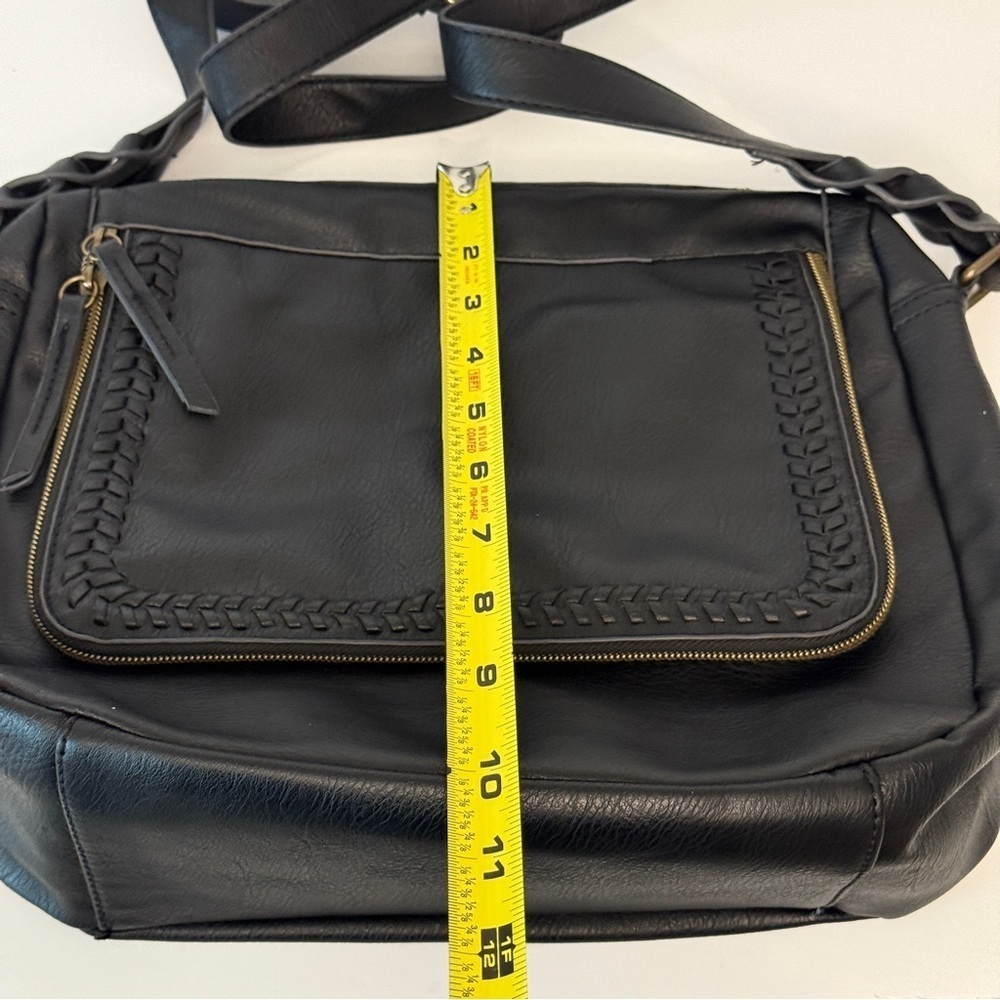 Black Faux Leather Crossbody Bag - Picture 11 of 12